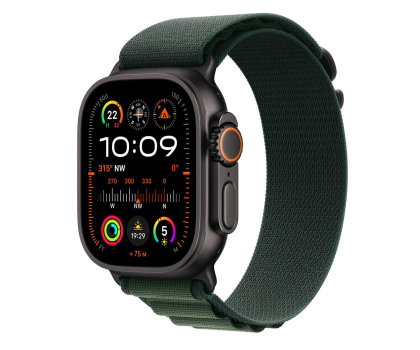 Smartwatch APPLE Watch Ultra 2 GPS + Cellular 49mm koperta tytanowa (czarny) + opaska Alpine M (ciemnozielony)